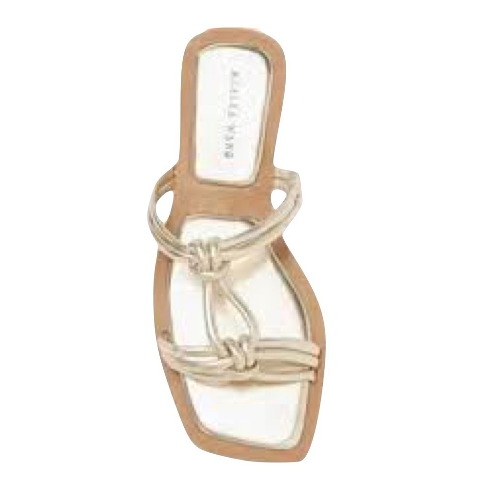 AZALEA WANG Women's Gold Stetson Slip On Sandals Size 7